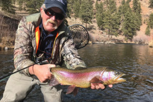 Fred Gray with a trophy Deckers Rainbow.