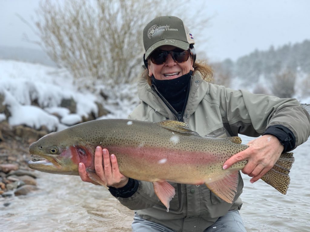 A trophy trout landed on the Meadows stretch of the North Fork of the South Platte
