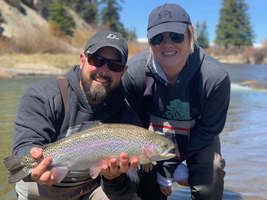 A huge Rainbow Trout from Santa Maria Ranch with Colorado Trout Hunters.