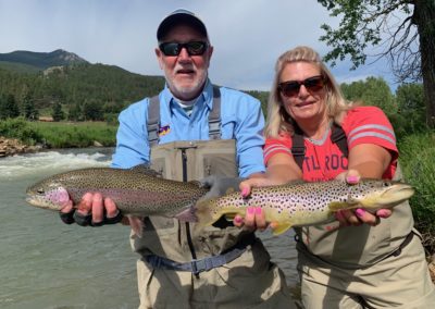 Large rainbow and brown trout near Denver Colorado.