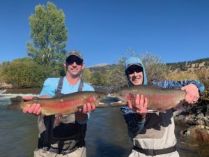 Doubled up on a guided fly fishing trip to the Meadows on the North Fork of the South Platte.