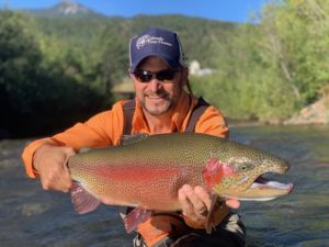 Jim Keller fish a huge Colorado rainbow trout from the Platte!