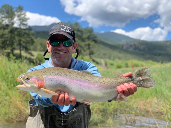 Large rainbow trout from a private water guided fly fishing trip at Shawnee Meadows