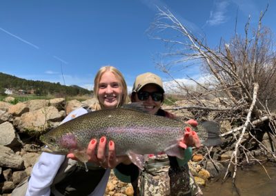 A large rainbow trout from a private water guided fly fishing trip to the North Fork of the South Platte.