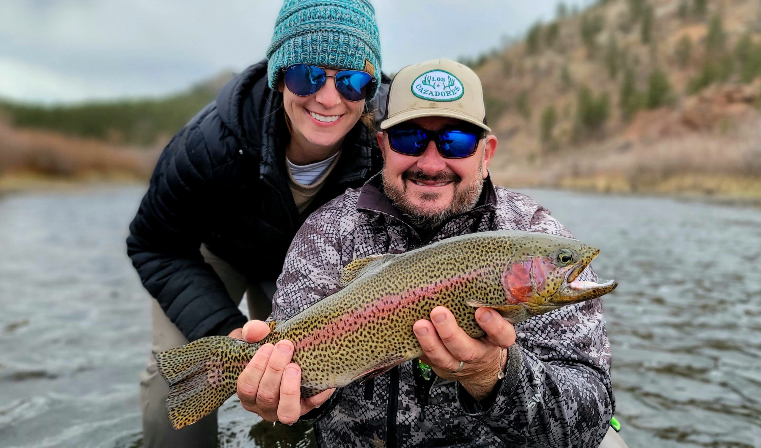 Deckers Trophy Rainbow Trout on a spring guided fly fishing trip.