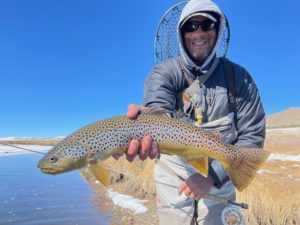 Trout Hunters Guide Floyd Wright with a big Dream Stream Brown Trout