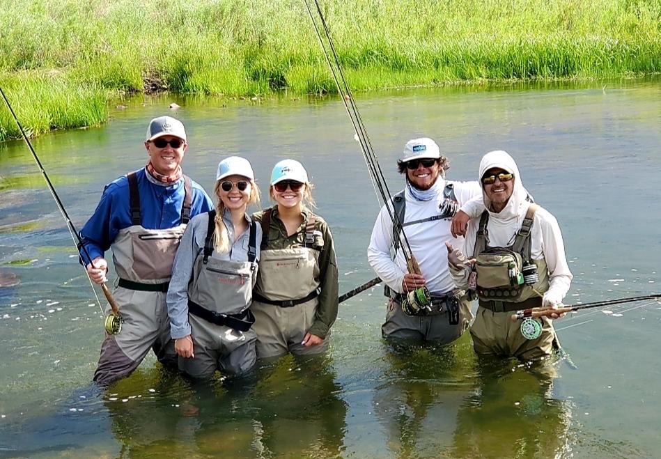 Family guided fly fishing at Abell River Ranch