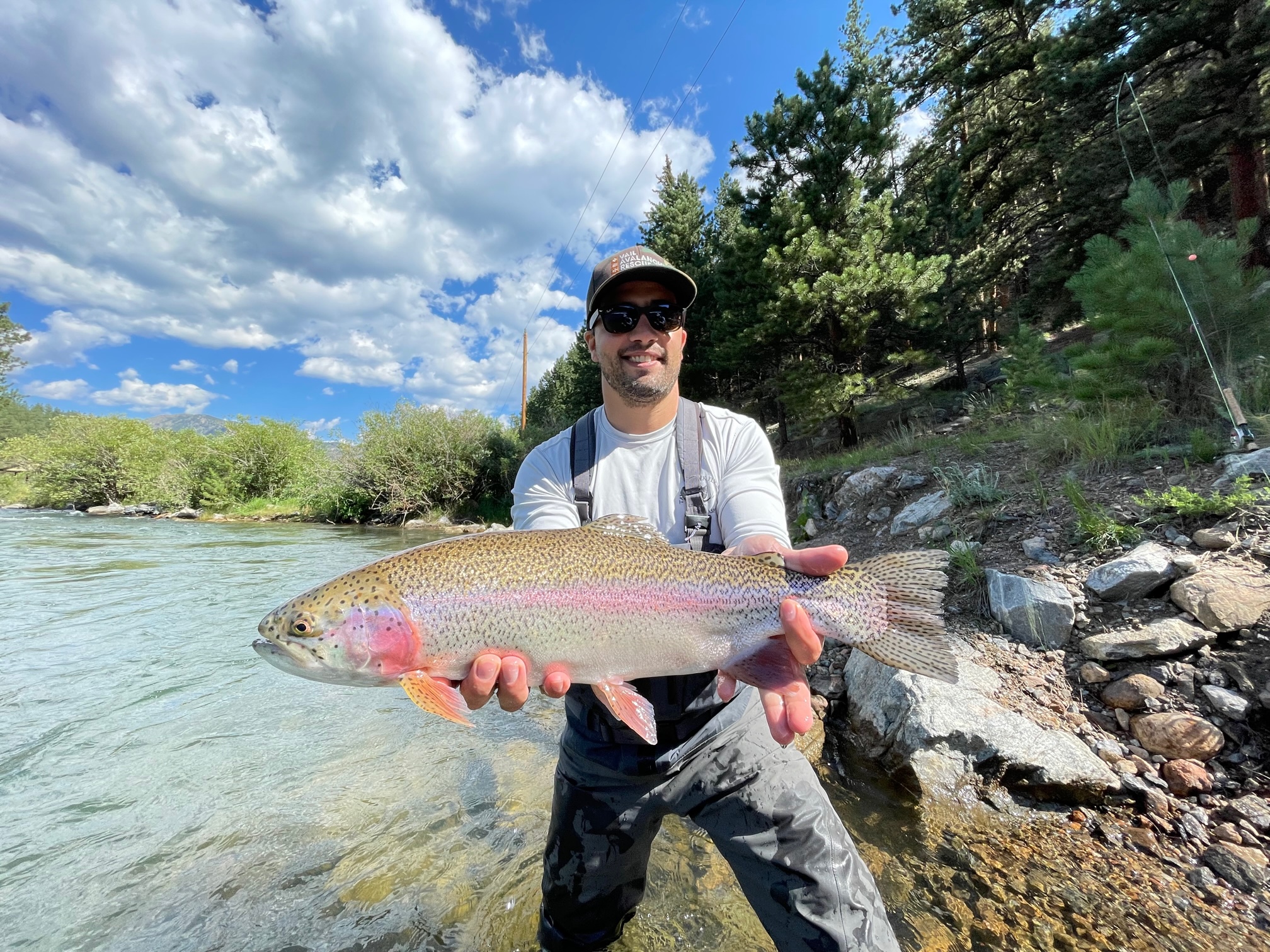 Big rainbow from a guided fly fishing trip at Rawhide Ranch