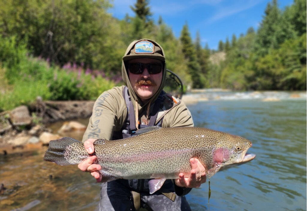 Big rainbow trout landed by our friend Nico at Silver Tip Ranch
