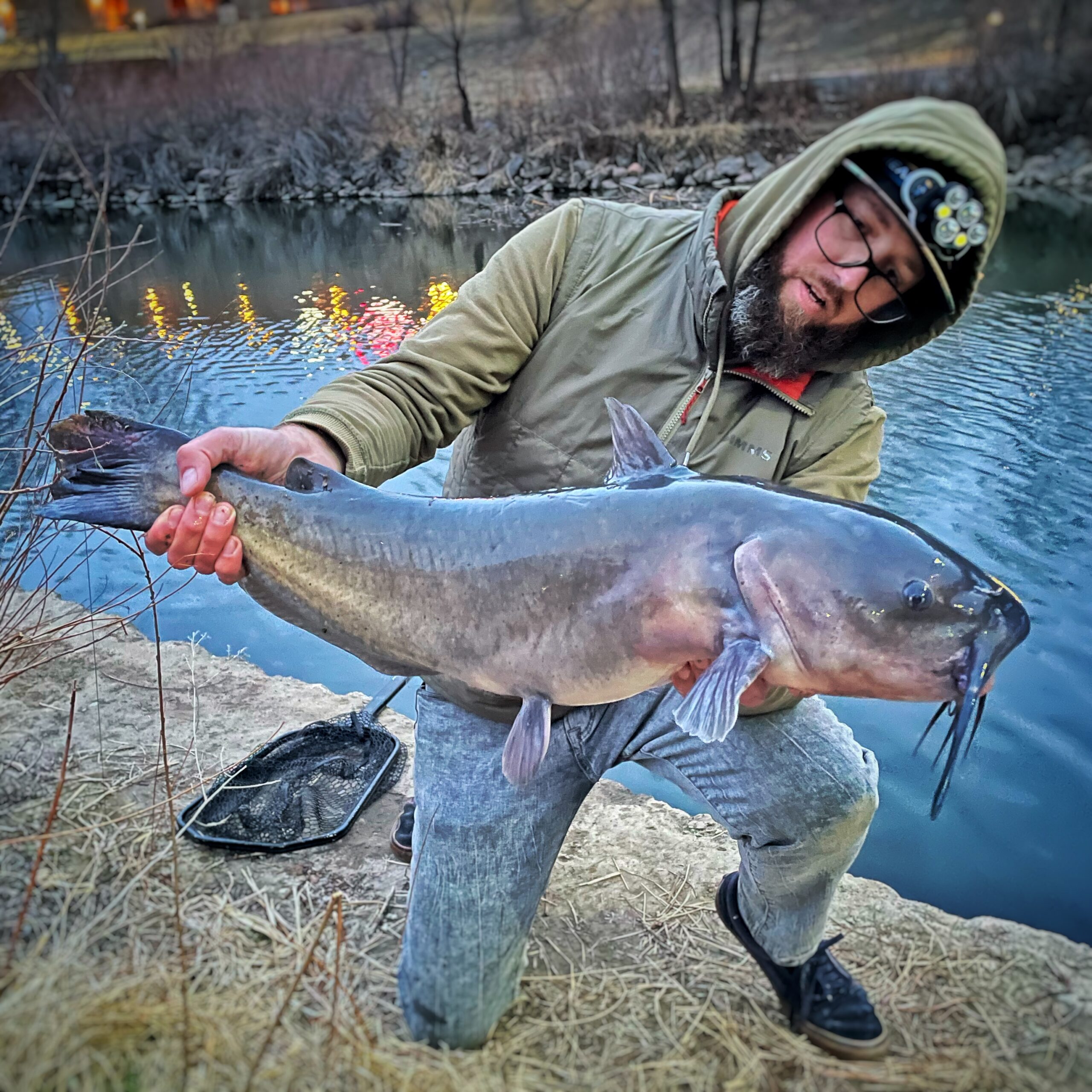 Rick Mikesell with a big catfish on the fly.