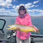 A giant brown trout landed at Antero Reservoir with guide Danny Frank