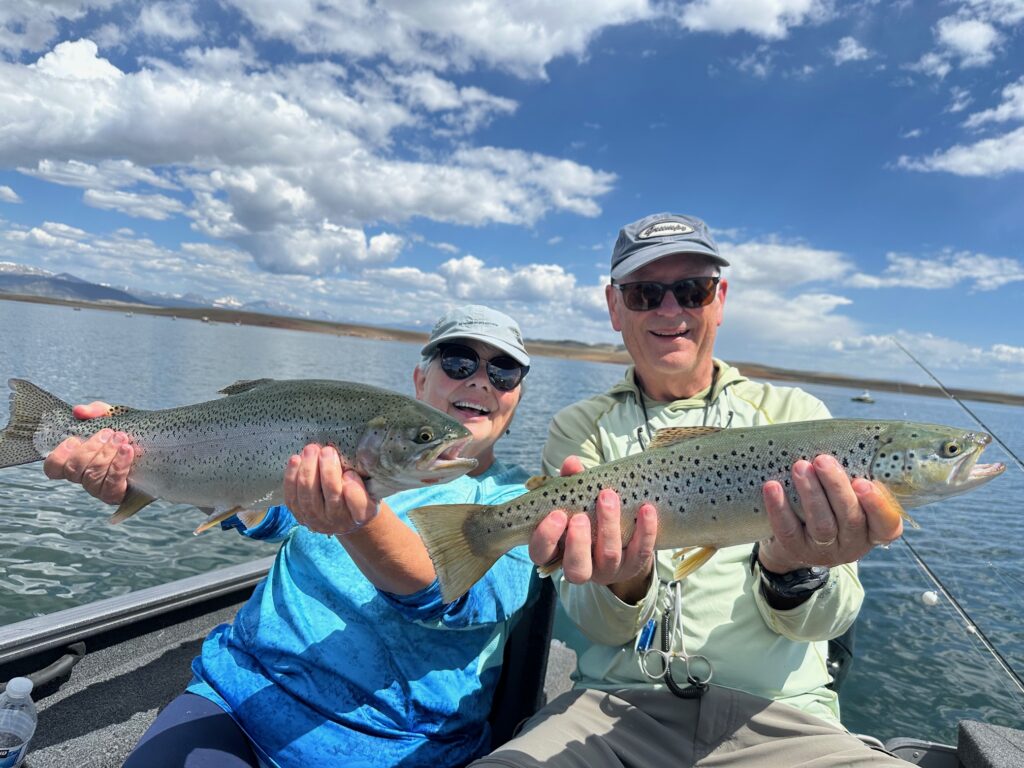 Doubled up at a guided power boat trip to Antero Reservoir