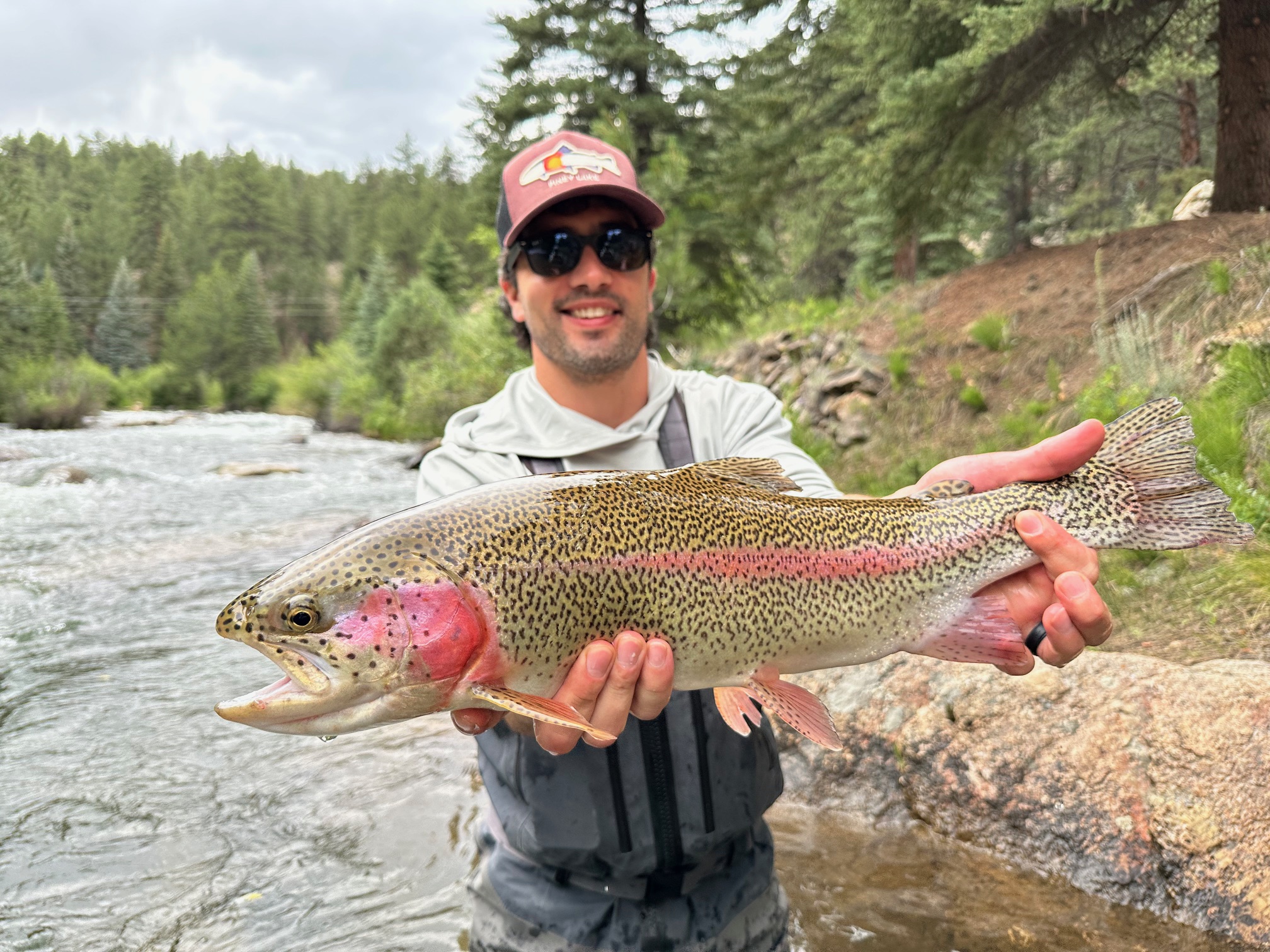 Big Rawhide Rainbow from a corporate fly fishing trip near Denver