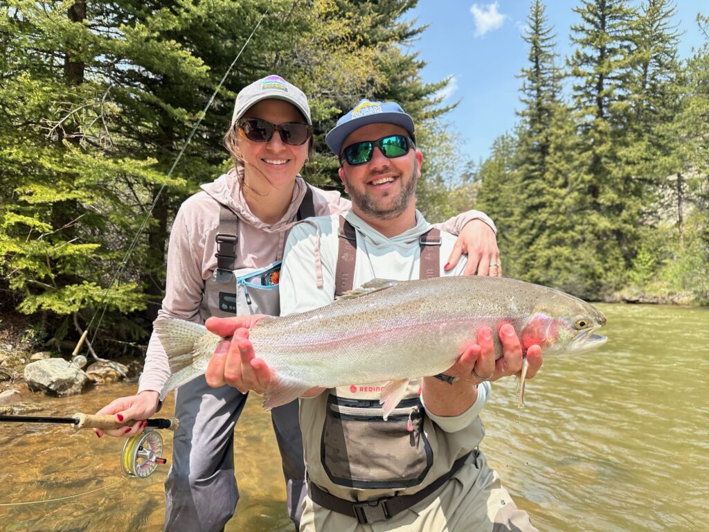 Big fish on guided fly fishing trip near Denver