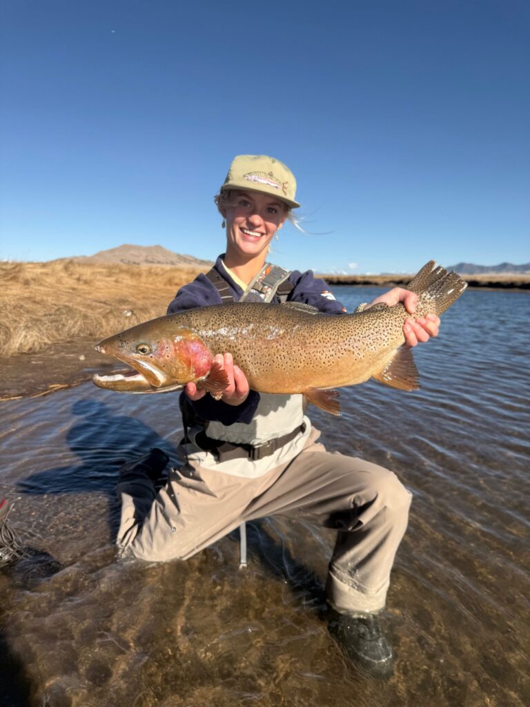 Katie and a big Dream Stream trout