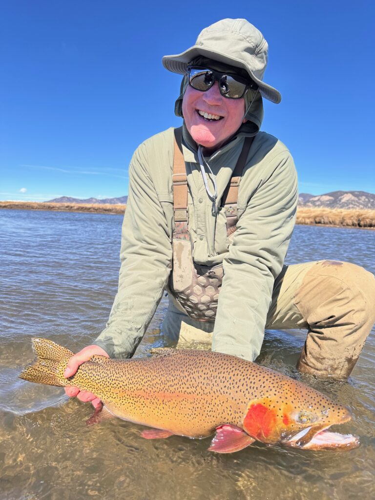 Big male lake run trout for a guided trophy trip.